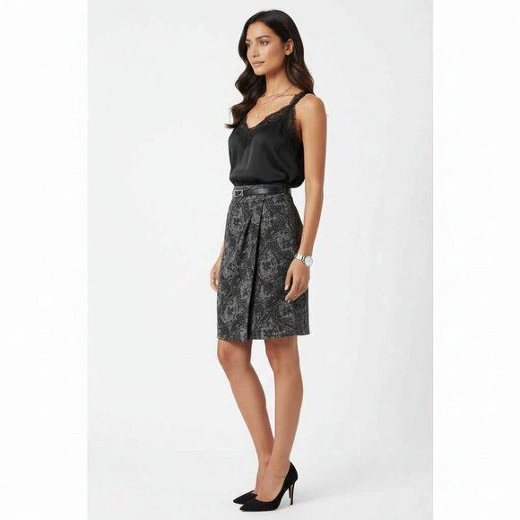 Nwt $119 TALBOTS Sz 4P Faux Wrap Midi Skirt Wool Blend - Picture 2 of 7